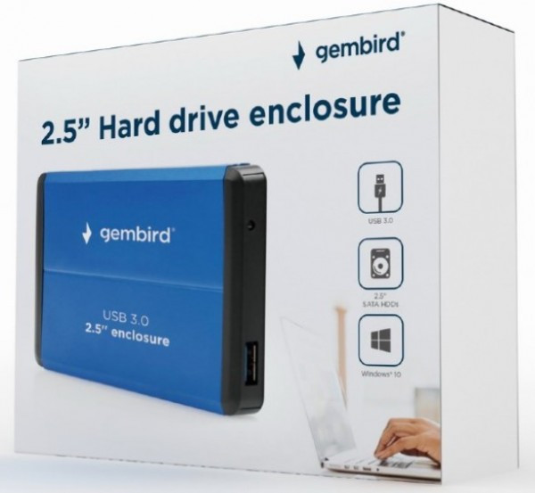 EE2-U3S-2-B Gembird USB 3.0 Externo kuciste za 2.5'' SATA hard diskove plavi