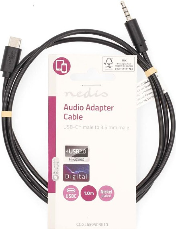 CCGL65950BK10 Adapterski kabl sa USB-om do 3,5 mm muški Nedis