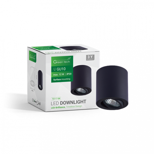 NADGRADNA SVETILJKA GU10 CRNA GREEN TECH