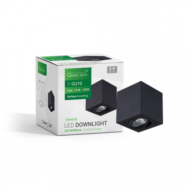 NADGRADNA SVETILJKA GU10 CRNA GREEN TECH