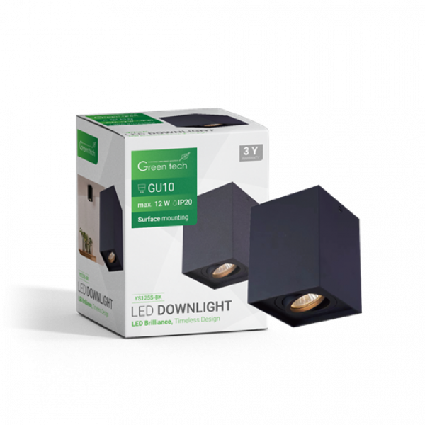 NADGRADNA SVETILJKA GU10 CRNA GREEN TECH