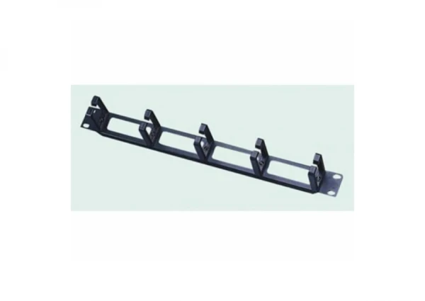 Nosač kabla sa obujmicama 1U  19 - sa 5 prstenova (Full P-016D-1U-BK)