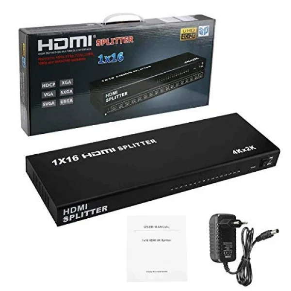 HDMI spliter 1x16 12V3A ver.1.4 KT-HSP-1.16