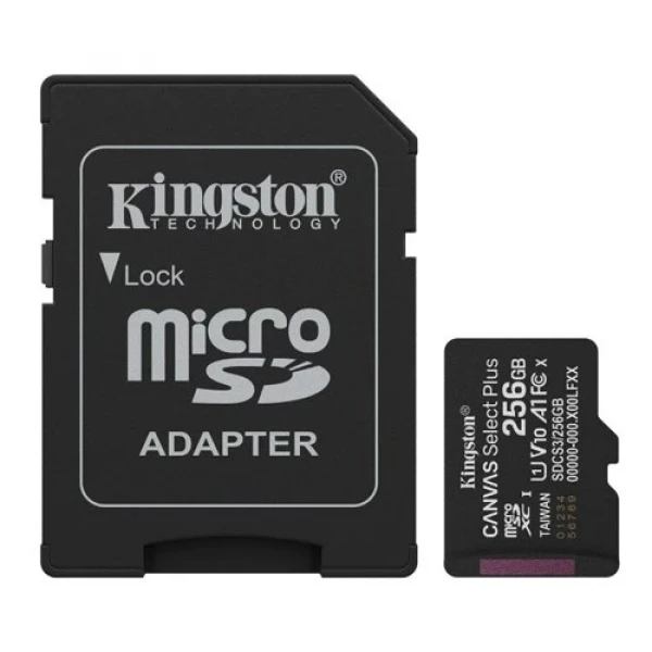 Micro SD Card 256GB Kingston + SD adapter SDCS3256GB class 10