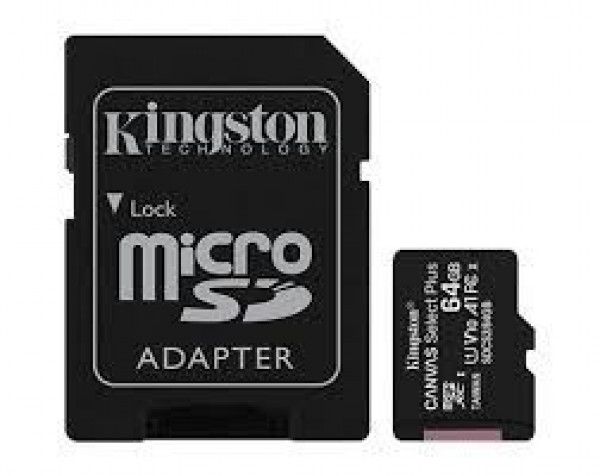 MEM SD MICRO 64GB Kingston Canvas Select Plus + Adapter SDCS364GB
