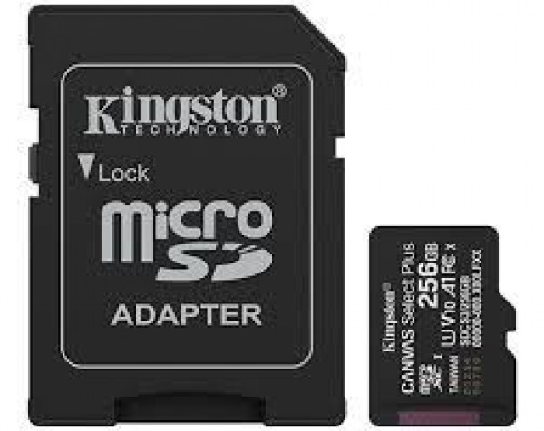 MEM SD MICRO 256GB Kingston Canvas Select Plus + Adapter SDCS3256GB