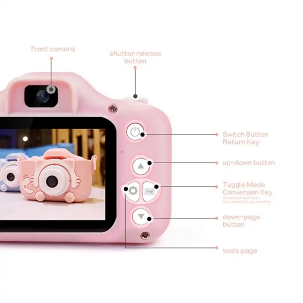 XO XJ01 Dečija digitalna kamera sa duplim objektivom 40MP pink