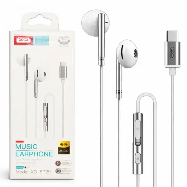 XO EP29 USB-C slušalice sa mikrofonom srebrne
