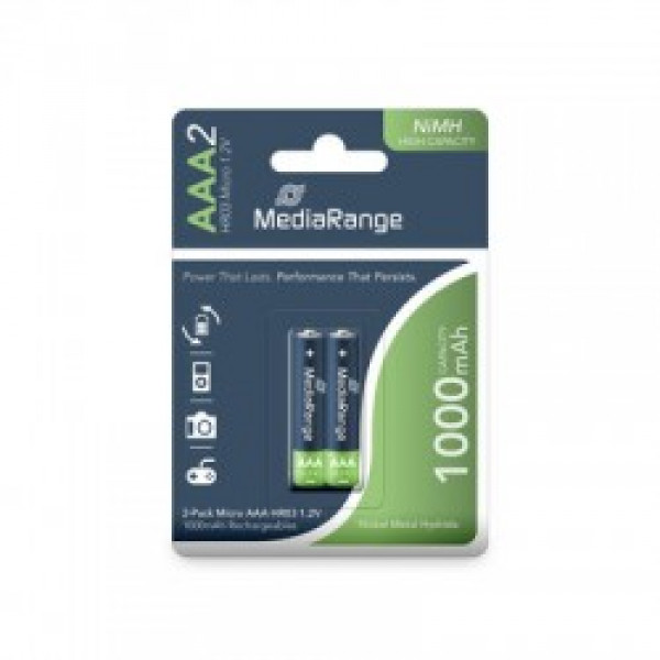 BATERIJE PUNJIVE AAA 1000mAh MEDIARANGE 1/2  NI-MH