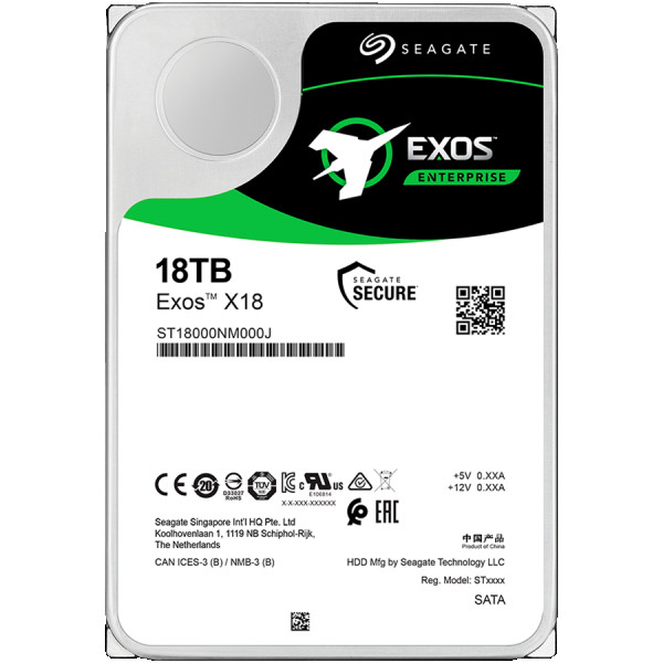 SEAGATE Exos X18, 3.5 / 18TB / 256MB / SATA / 7200 rpm (ST18000NM000J)